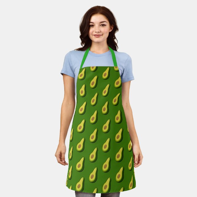 Delantal Avocado Chef Apron - Green Graphic Custom Gift (Gastado)