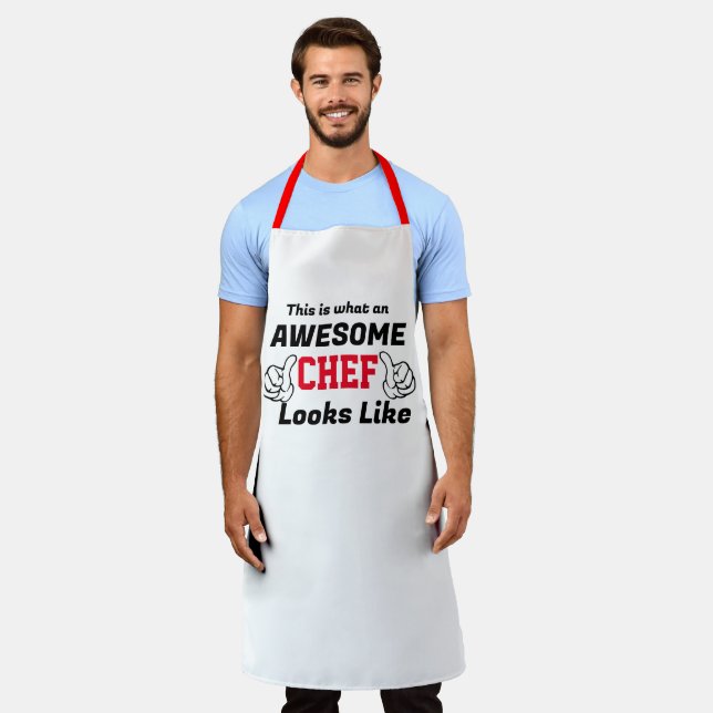 Delantal Awesome Chef Apron | Funny Cook Apron (Gastado)