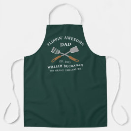 Delantal Awesome Dad BBQ Padre Grill Chef Personalizado