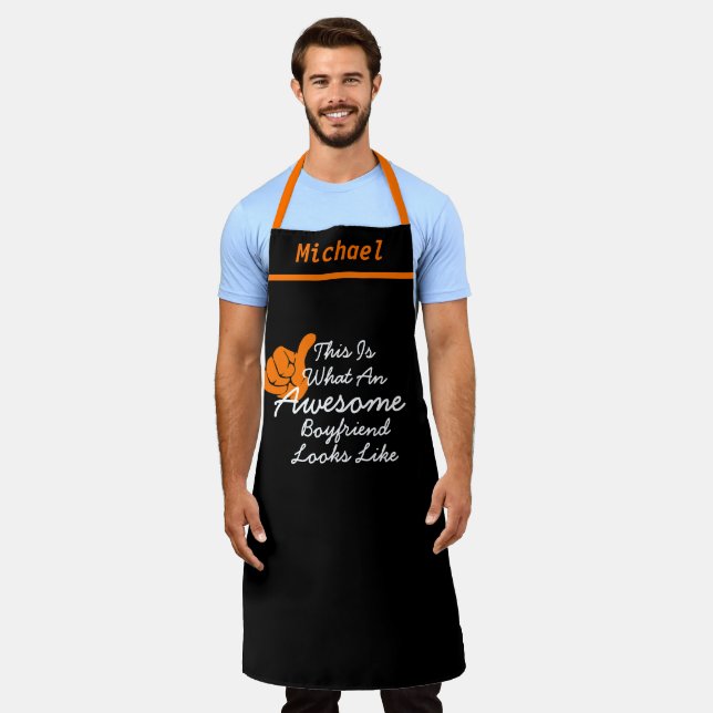 Delantal Awesome Novio negro chef (Gastado)