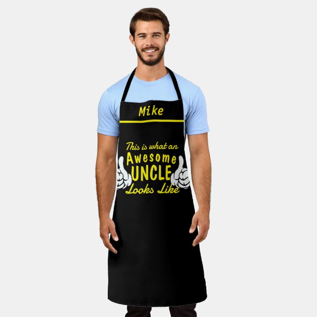 Delantal Awesome Uncle Apron - Custom Name Personalized (Gastado)
