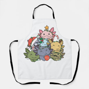 Delantal Axolotl Árbol de Navidad Divertidos Navidades de a