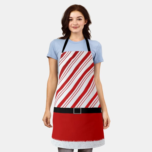 Delantal Ayudante de Santa Cute a Navidades a rayas (Gastado)
