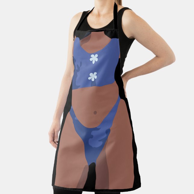 Delantal azul bikini (in situ)