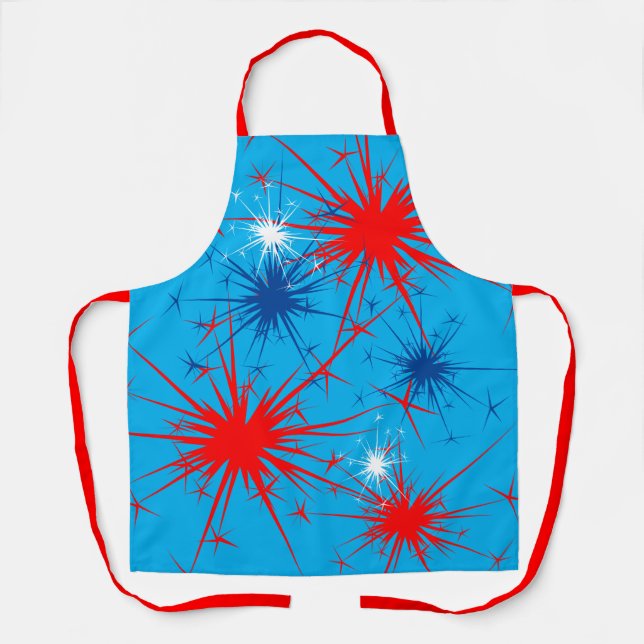 Delantal Azul Blanco Rojo provoca feriado patriótico de fue (Anverso)