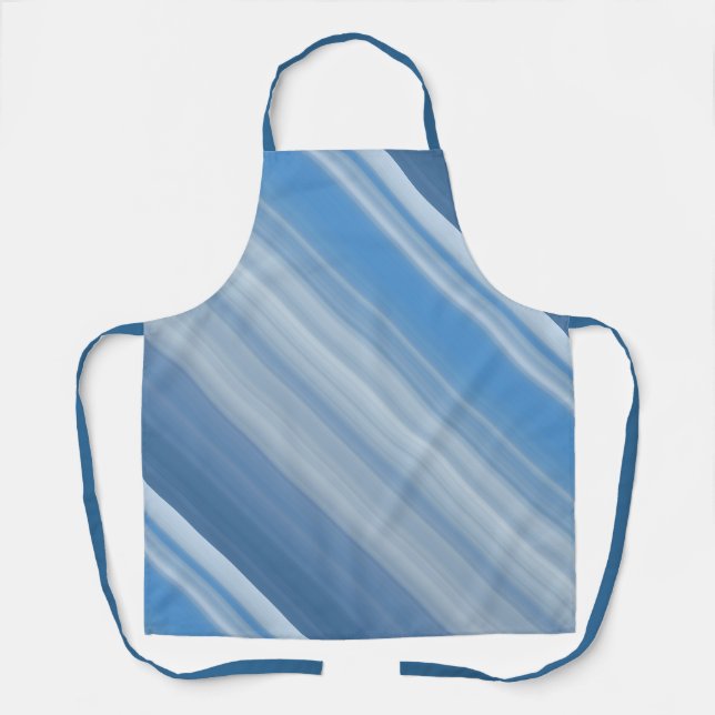 Delantal Azul cielo azul y franja blanca (Anverso)