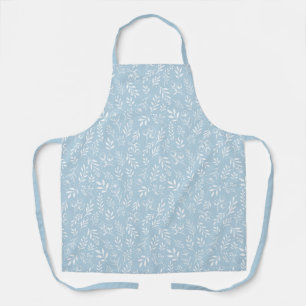 Delantal Azul claro del patrón botánico - Apron