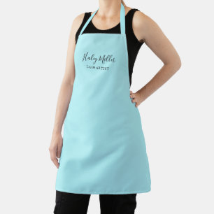 Delantal Azul claro Minimalista moderno personalizado