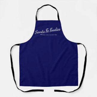 Delantal azul con logo de Santa Fe Foodies