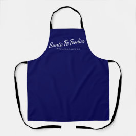 Delantal azul con logotipo de Santa Fe Foodies