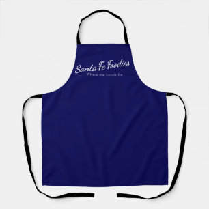 Delantal azul con logotipo de Santa Fe Foodies