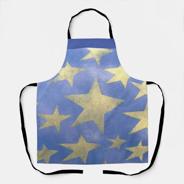 Delantal Azul estrellado y oro (Anverso)