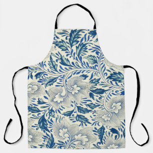 Delantal Azul Floral Vintage Asiático: Chinoiserie Antiguo