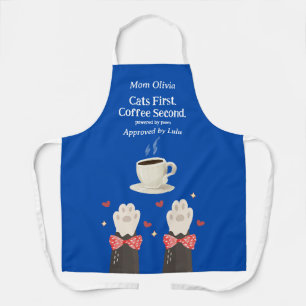 Delantal Azul Garras de Mamá Gata Primero Café Seg