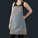 Delantal Azul gris con nombre personalizado<br><div class="desc">Apron azul gris con nombre personalizado</div>