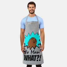 Delantal azul gris Yo Hombre Lo que quieres son los cómics