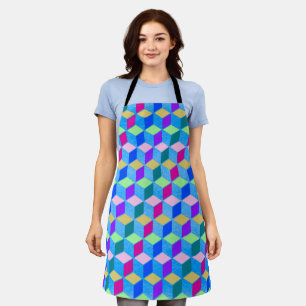 Delantal Azul hexagonal en forma de diamante
