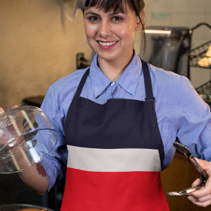 Delantal Azul marino con rojo