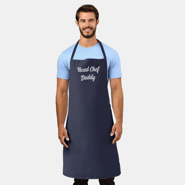 Delantal Azul Medianoche Personalizado (Gastado)