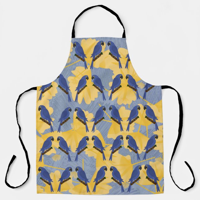 Delantal Azul Parrots Apron (Anverso)