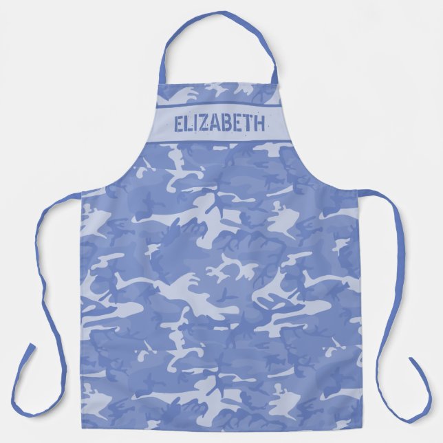 Delantal Azul personalizado de camo (Anverso)