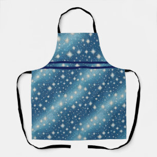 Delantal azul plateado decorativo brillante