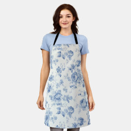 Delantal Azul, porcelana, china azul, tela floral, chinoise