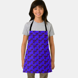 Delantal Azul Real y Geométrico Moderno Zigzag Morado