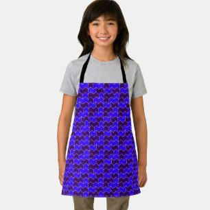 Delantal Azul Real y Geométrico Moderno Zigzag Morado