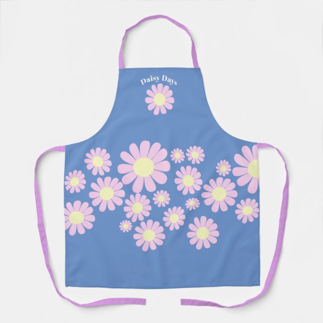 Delantal Azul rosado margarita (Anverso)