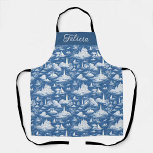 Delantal Azul Toile de Jouy Náutico