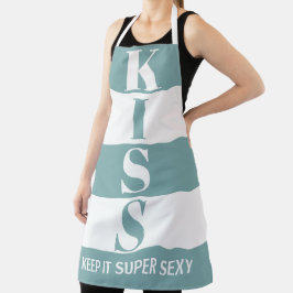 Delantal azul y blanco brumoso Mantener el KISS super sexy