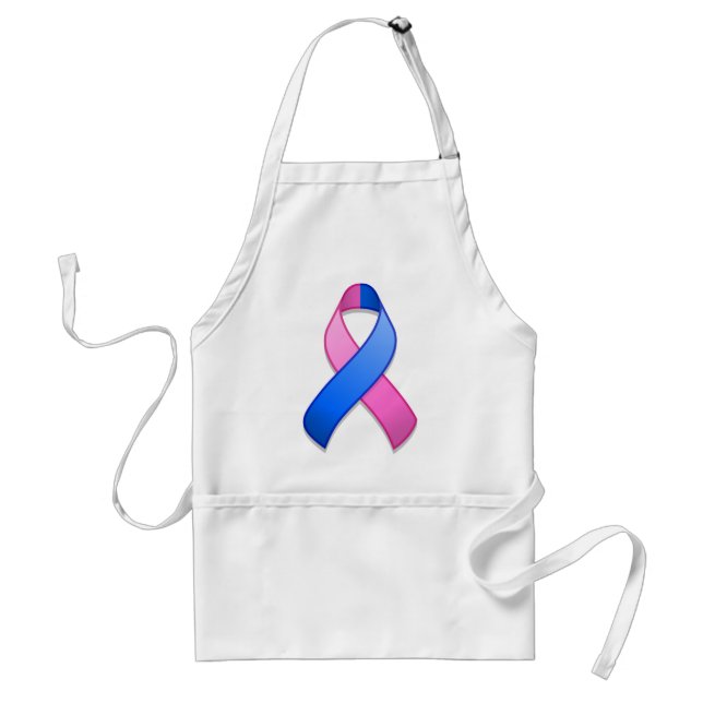 Delantal azul y rosado de la cinta de la (Frente)