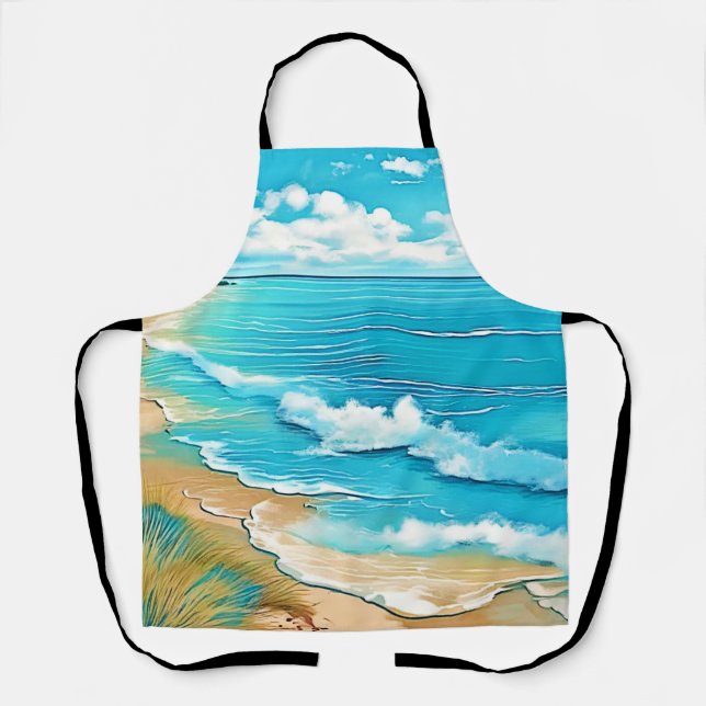 Delantal Azure Beach Calm Design (Anverso)