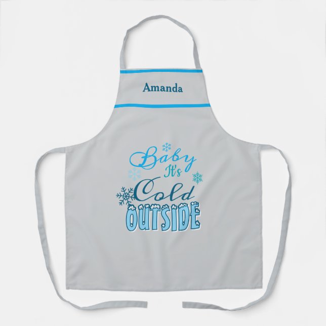 Delantal Baby It's Cold Outside Winter Vibes Christmas Gift (Anverso)