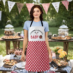 Delantal Baby-Q BBQ Barbecue Baby Shower<br><div class="desc">Bienvenidos a la combinación perfecta de dulzura y especias con nuestro diseño de Baby Shower de Barbecue Theme! Celebra el bollo en el horno con un Baby Shower BabyQ que dejará a tus invitados ansiosos por más. Nuestro paquete de Baby Shower Babycue Barbecue está impregnado de toda la diversión de...</div>