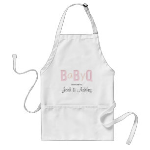 Delantal Baby Q Coed BBQ Baby Shower Apron Rustic Baby Q