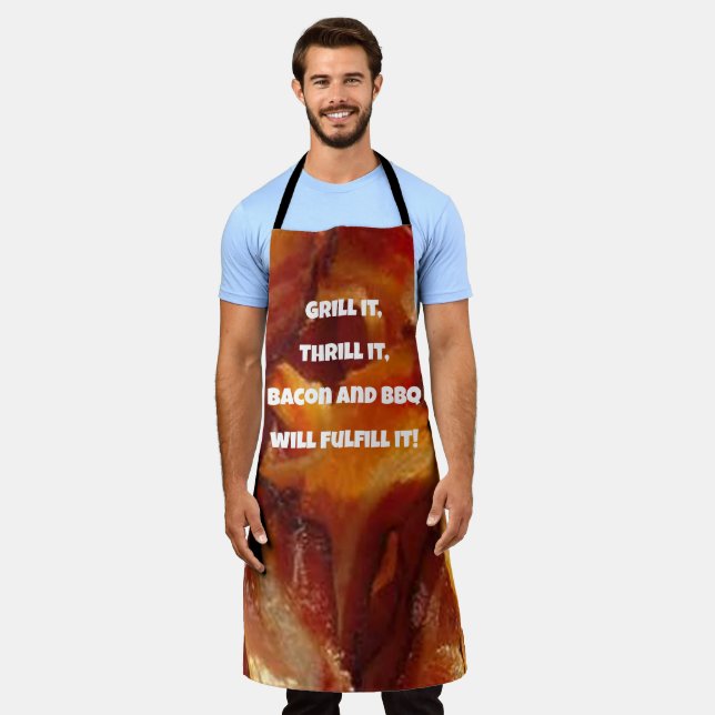 Delantal Bacon y BBQ en estilo, nuestro divertido Bacon Lov (Gastado)