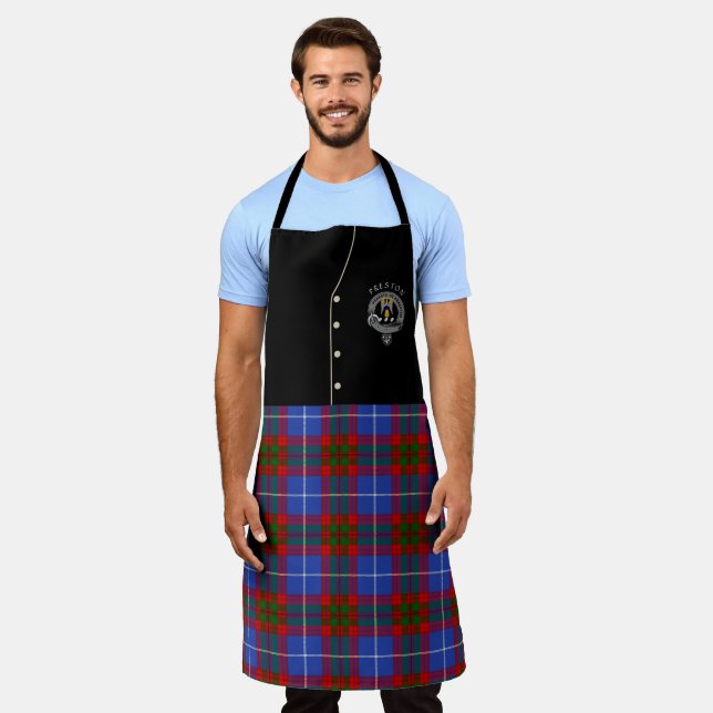 Delantal Badge Preston Clan y Tartan Kilt Apron (Gastado)