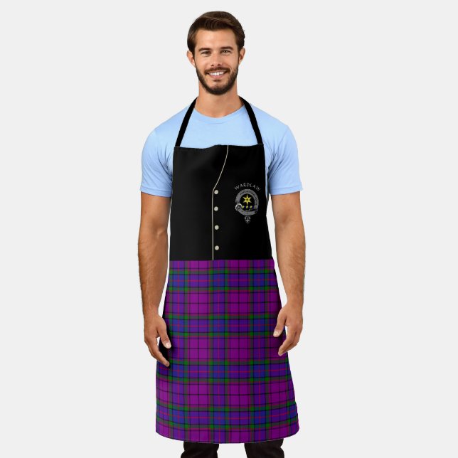 Delantal Badge Wardlaw Clan y Tartan Kilt Apron (Gastado)