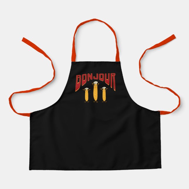 Delantal Baguettes divertidas de franquicia (Anverso)