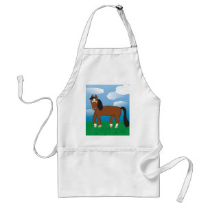 Delantal Bahía del caballo del dibujo animado con los