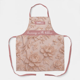 Delantal "Bailando en la Cocina" Elegante Relieve de Rosa
