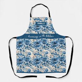 Delantal "Bailar en la cocina" - Nombre personalizado flora