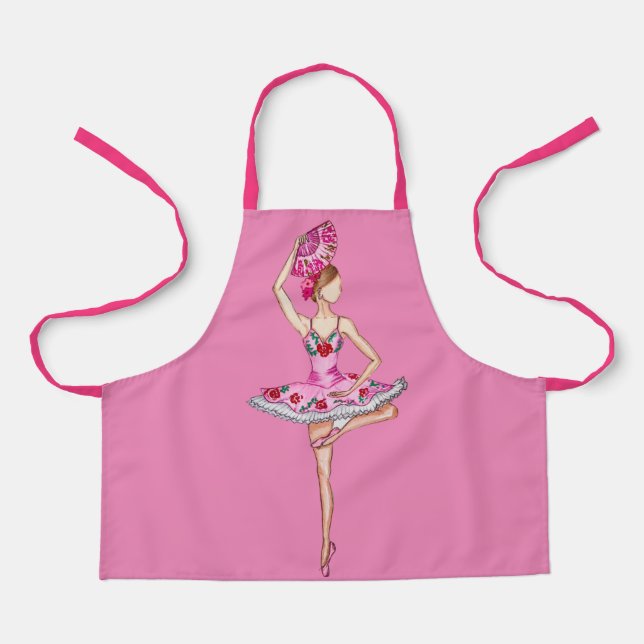 Delantal Bailarina de ballet ballet baleada con abanico de  (Anverso)