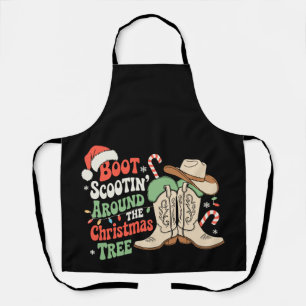 Delantal Baile Boot Scootin Alrededor Del Árbol De Navidad