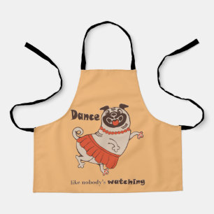 Delantal Baile como si nadie viera a Pug Chica