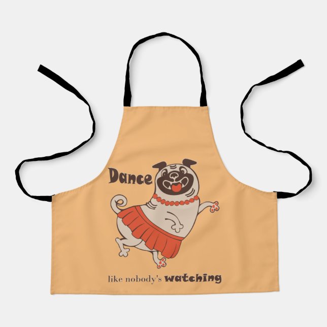 Delantal Baile como si nadie viera a Pug Chica (Anverso)