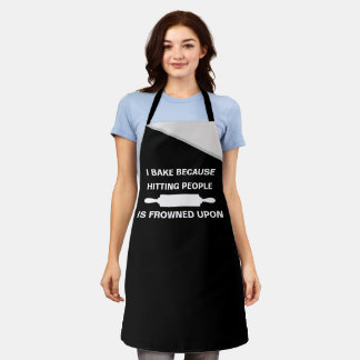 Delantal Bake Cuz Hitting People Joke - Funny Baking Apron