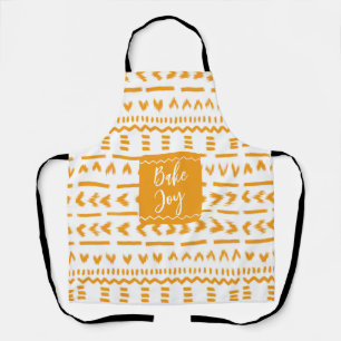 Delantal Bake Joy Mudcloth Patrón Africano En Blanco